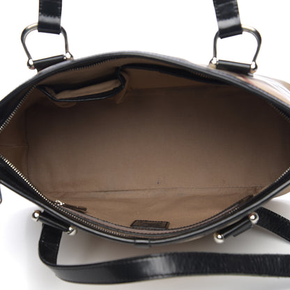 Burberry Patent Trim Nova Check Shopper Tote Black 4 of 9