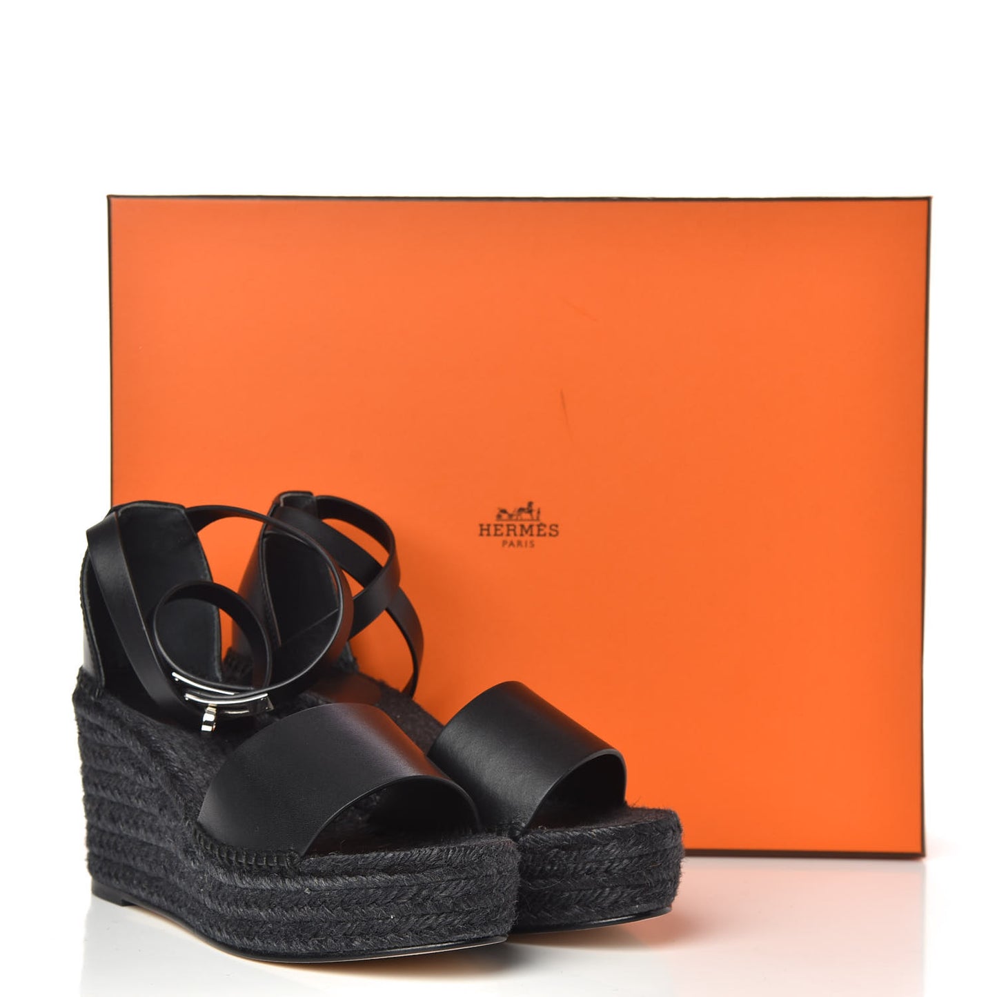 Calfskin Tipoli Espadrille Wedges 38 Black