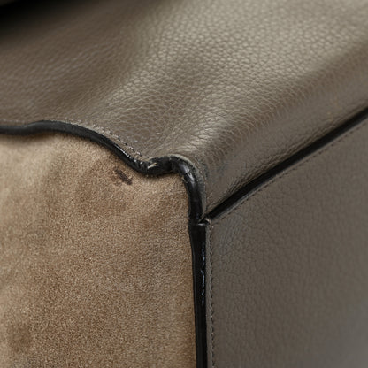 Celine Smooth Calfskin Suede Large Tri-Color Trapeze Brown 22 of 24