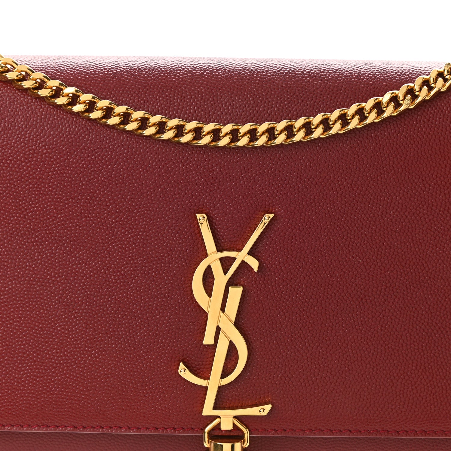 Saint Laurent Grain De Poudre Medium Classic Monogram Kate Tassel Satchel Red 7 of 10