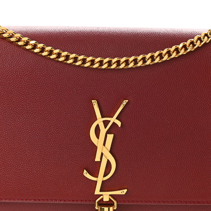 Saint Laurent Grain De Poudre Medium Classic Monogram Kate Tassel Satchel Red 7 of 10
