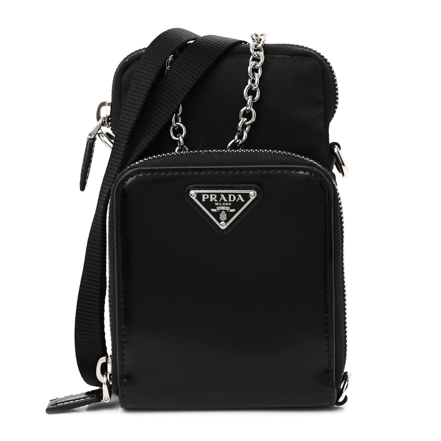 Brushed Calfskin Mini Crossbody Pouch Black