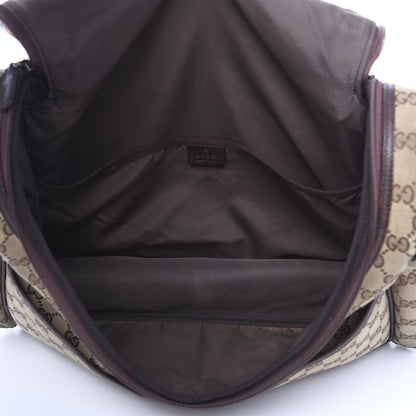 Gucci Monogram Natural Pigskin Large Diaper Bag Beige Ebony Cocoa Dark Chocolate 4 of 17