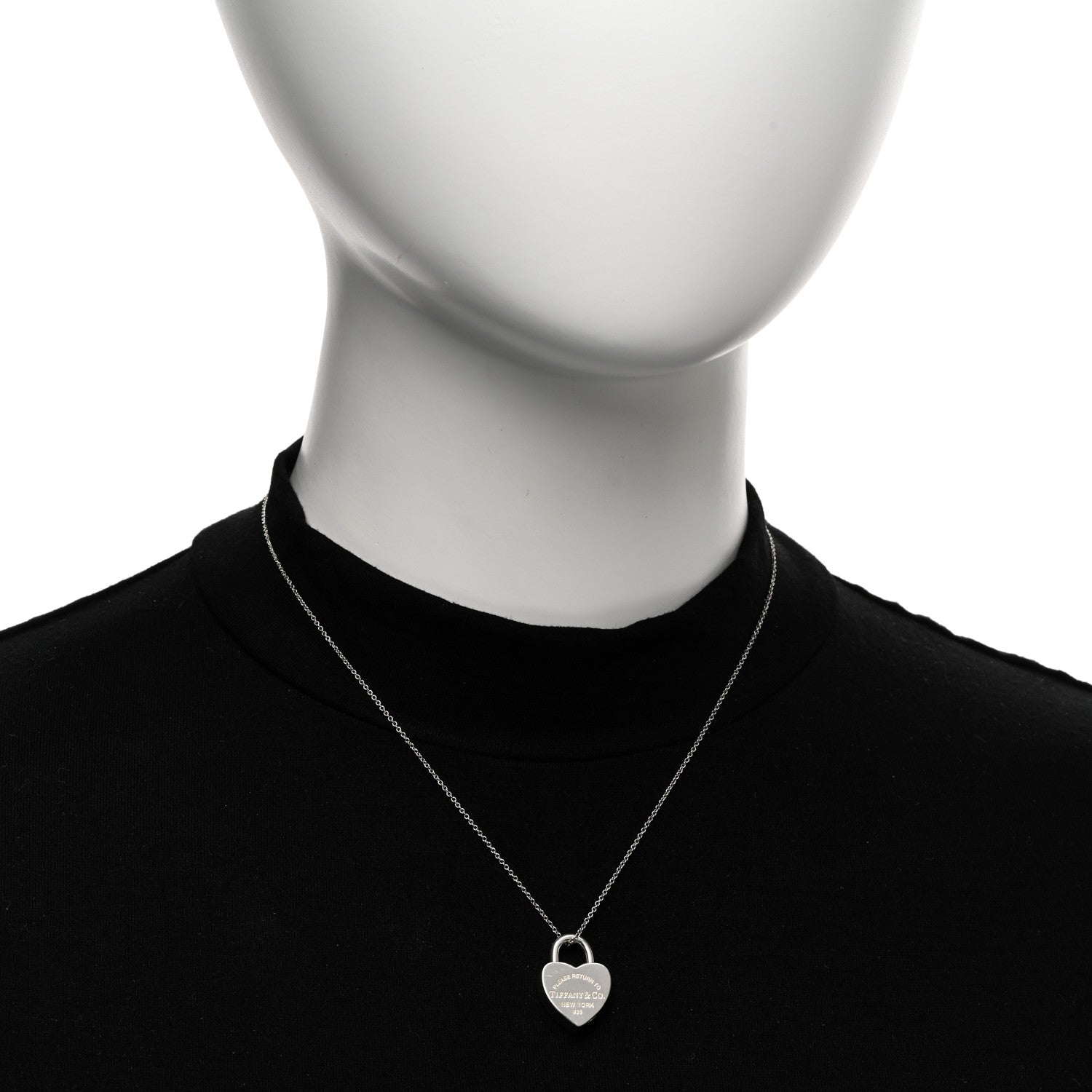 Tiffany Sterling Silver Return to Tiffany Heart Lock Pendant Necklace 2 of 4