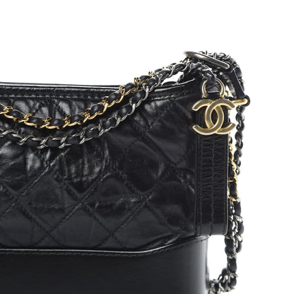 Chanel Aged Calfskin Quilted Small Gabrielle Hobo Black 8 of 14