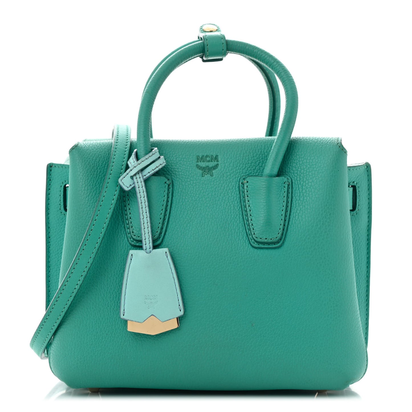 Grained Calfskin Mini Milla Tote Oasis Green