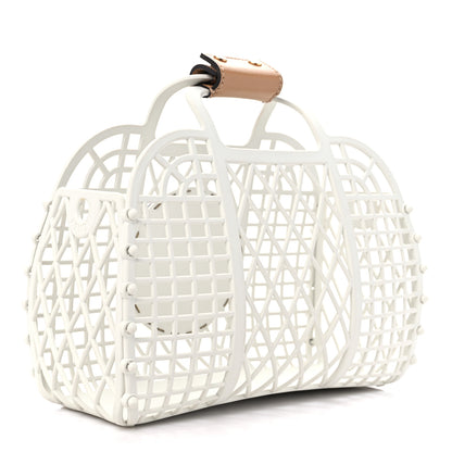 Fendi Recycled Plastic Vitello Liberty Matte Small Fendi Basket White Ice Miele Scuro 3 of 10