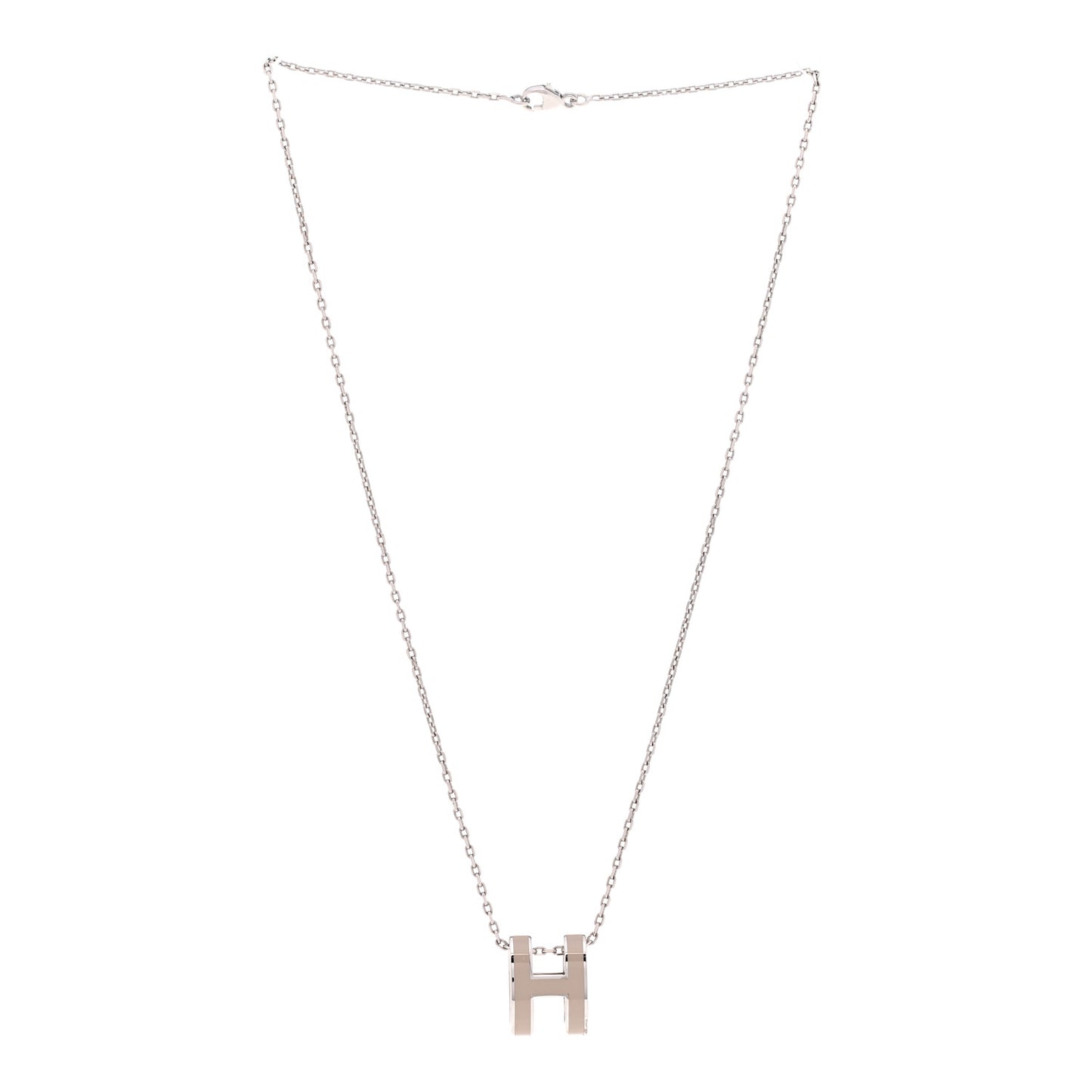 Lacquered Palladium Pop H Pendant Necklace Marron Glace