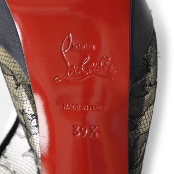 Christian Louboutin Satin Lace Exclu 140 Platform Slingbacks 39.5 6 of 7