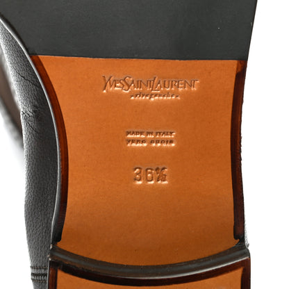 Saint Laurent Calfskin Knee High Boots 36.5 Chocolate 6 of 8