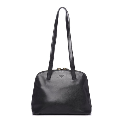Prada Saffiano Top Handle Dome Satchel Black 1 of 11