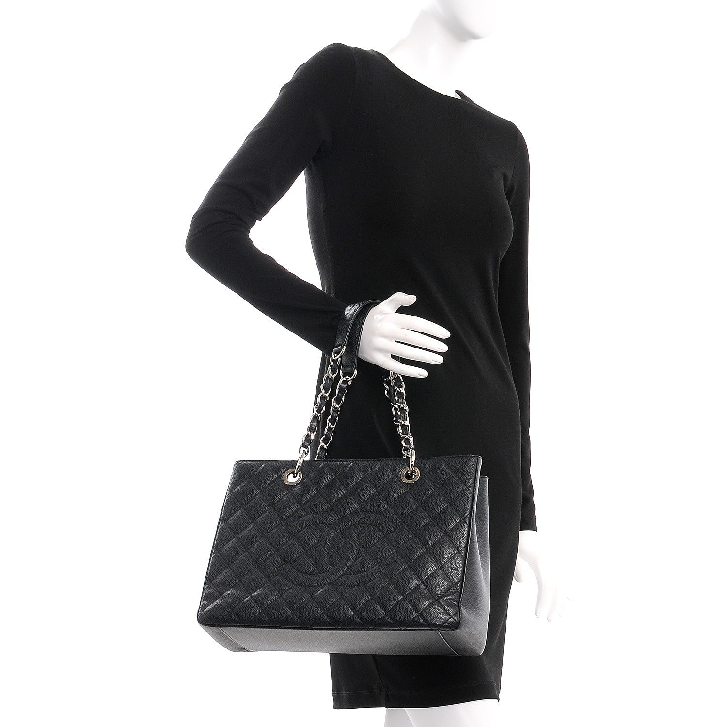 Chanel Caviar Quilted Grand Shopping Tote GST Black 2 of 12