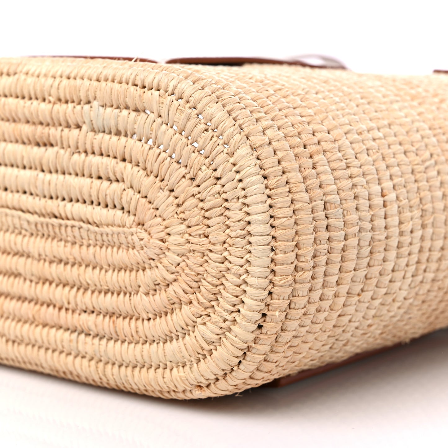 Raffia Square Small Basket Tote Bag Natural White