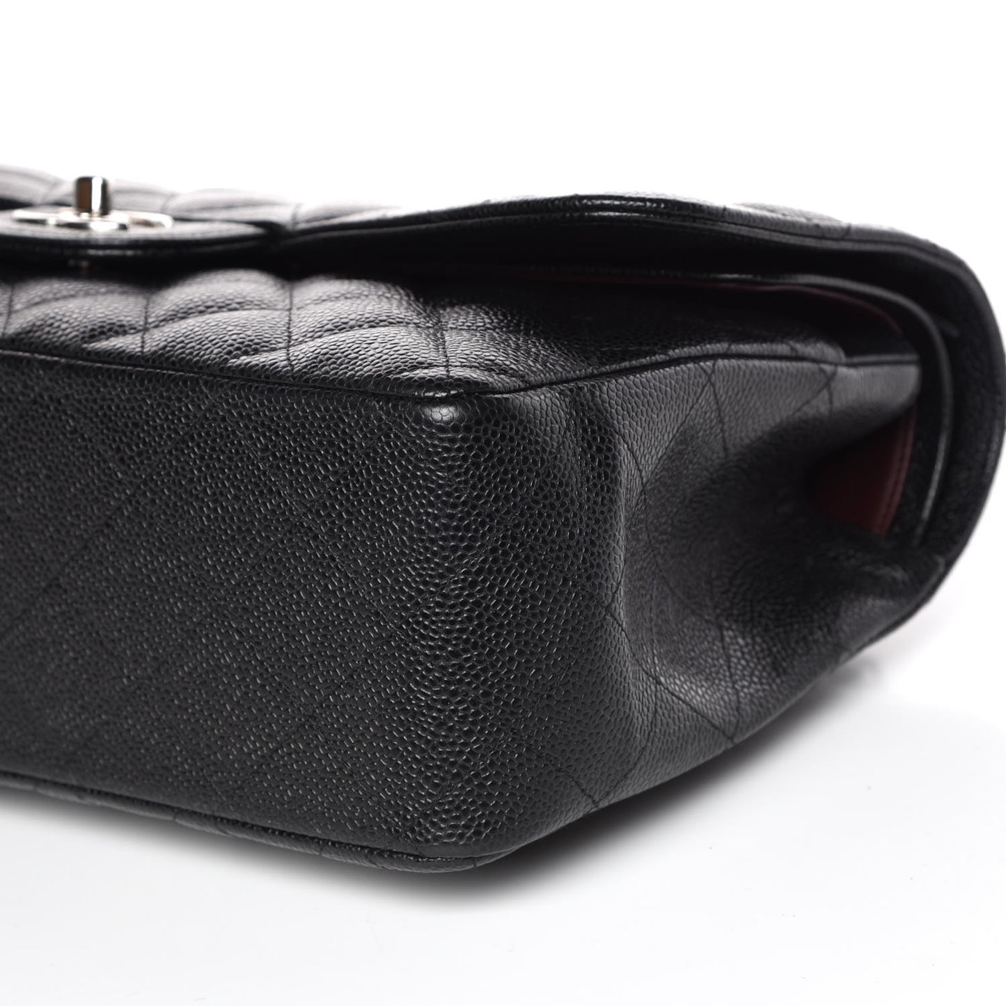 Caviar Quilted Jumbo Double Flap Black