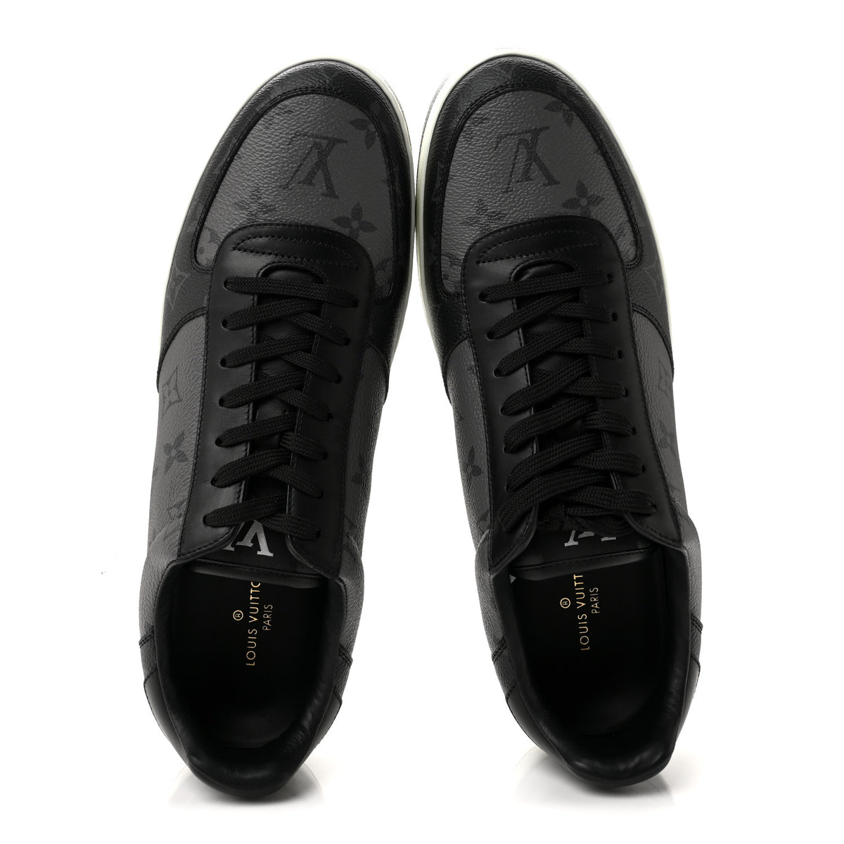 Louis Vuitton Reverse Monogram Eclipse Rivoli Mens Sneakers 10 Black 2 of 10