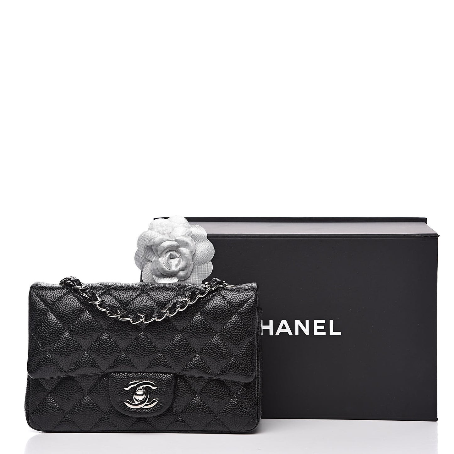 Caviar Quilted Mini Rectangular Flap Black