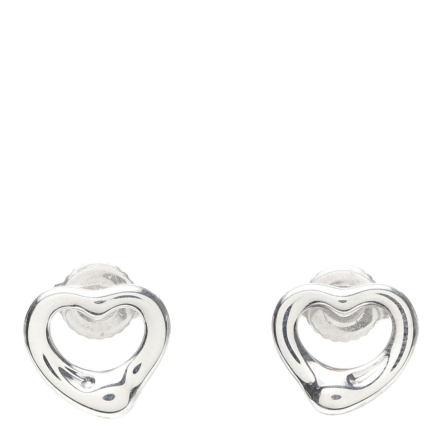 Sterling Silver 11mm Elsa Peretti Open Heart Earrings