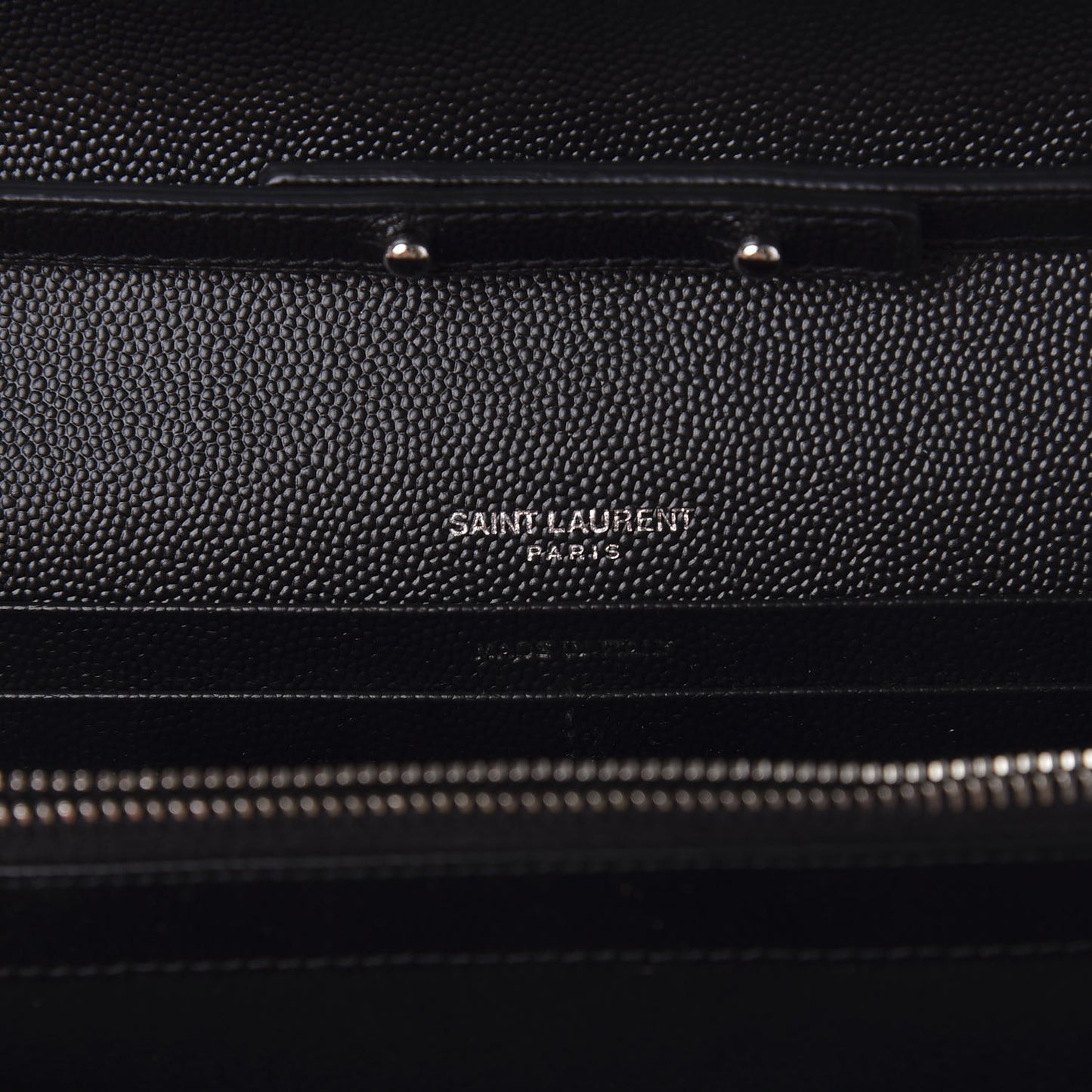 Grain De Poudre Matelasse Chevron Monogram Chain Wallet Black