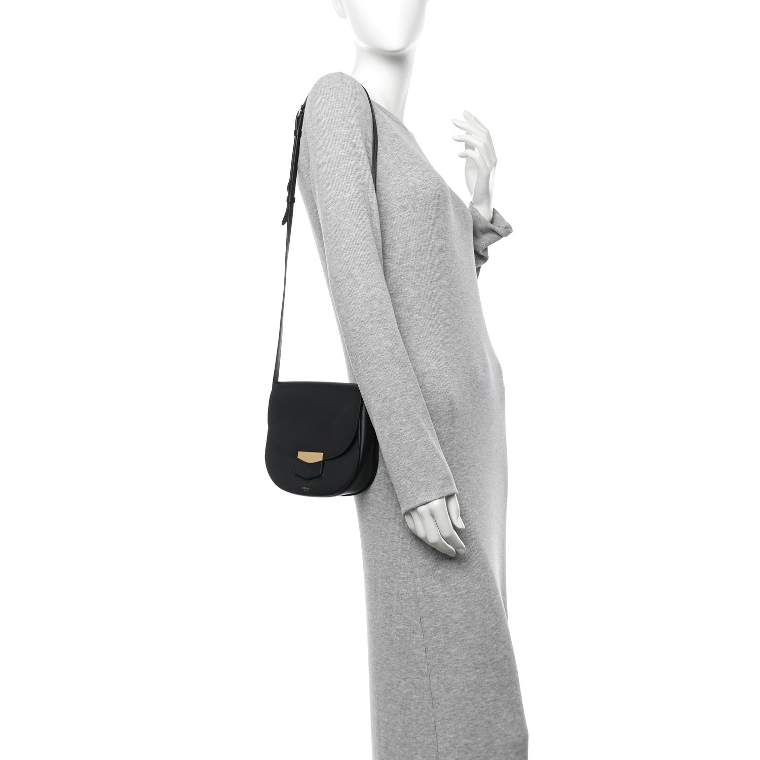 Celine Palmelato Calfskin Small Trotteur Black 2 of 11