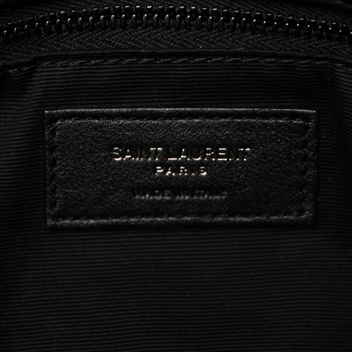 Lambskin Quilted Monogram Monochrome Small Loulou Puffer Chain Satchel Black