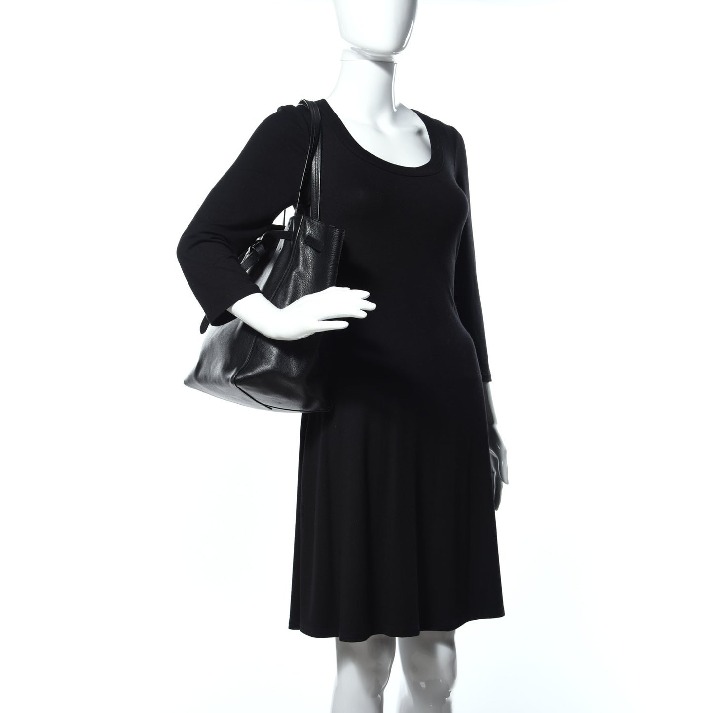 Soft Grained Calfskin Small Belt Cabas Phantom Black