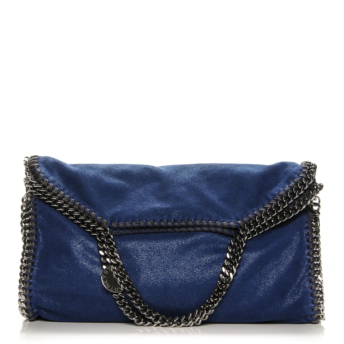 Shaggy Deer Small Falabella Fold Over Tote Blue