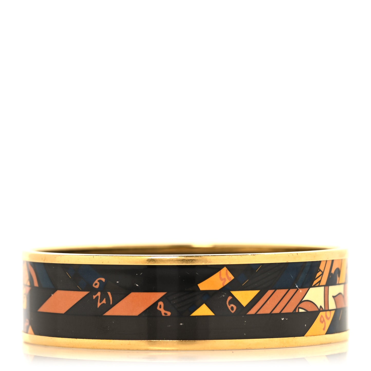 Enamel Printed Wide Astrologie Nouvelle Bracelet 70 Émail Noir Or