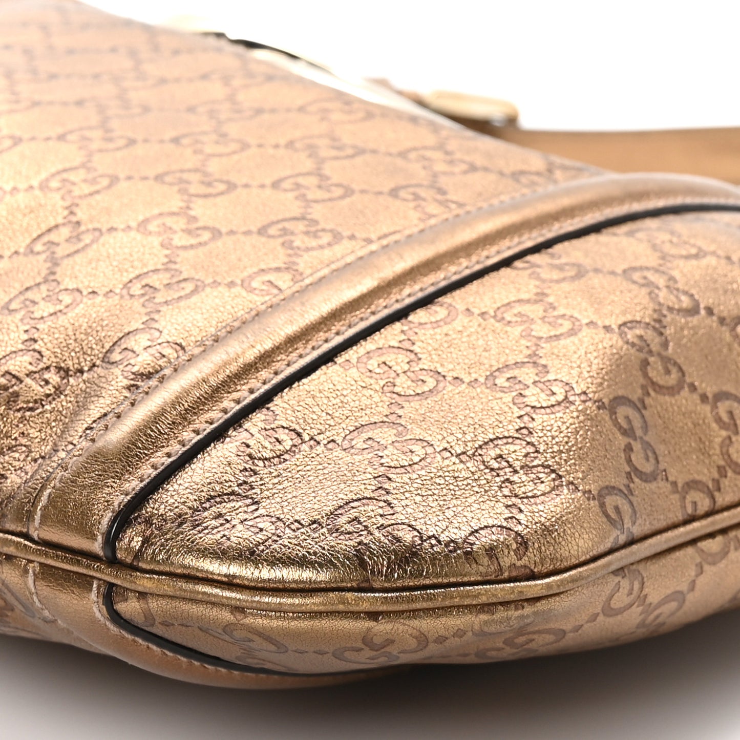 Metallic Guccissima Medium Britt Tote Gold