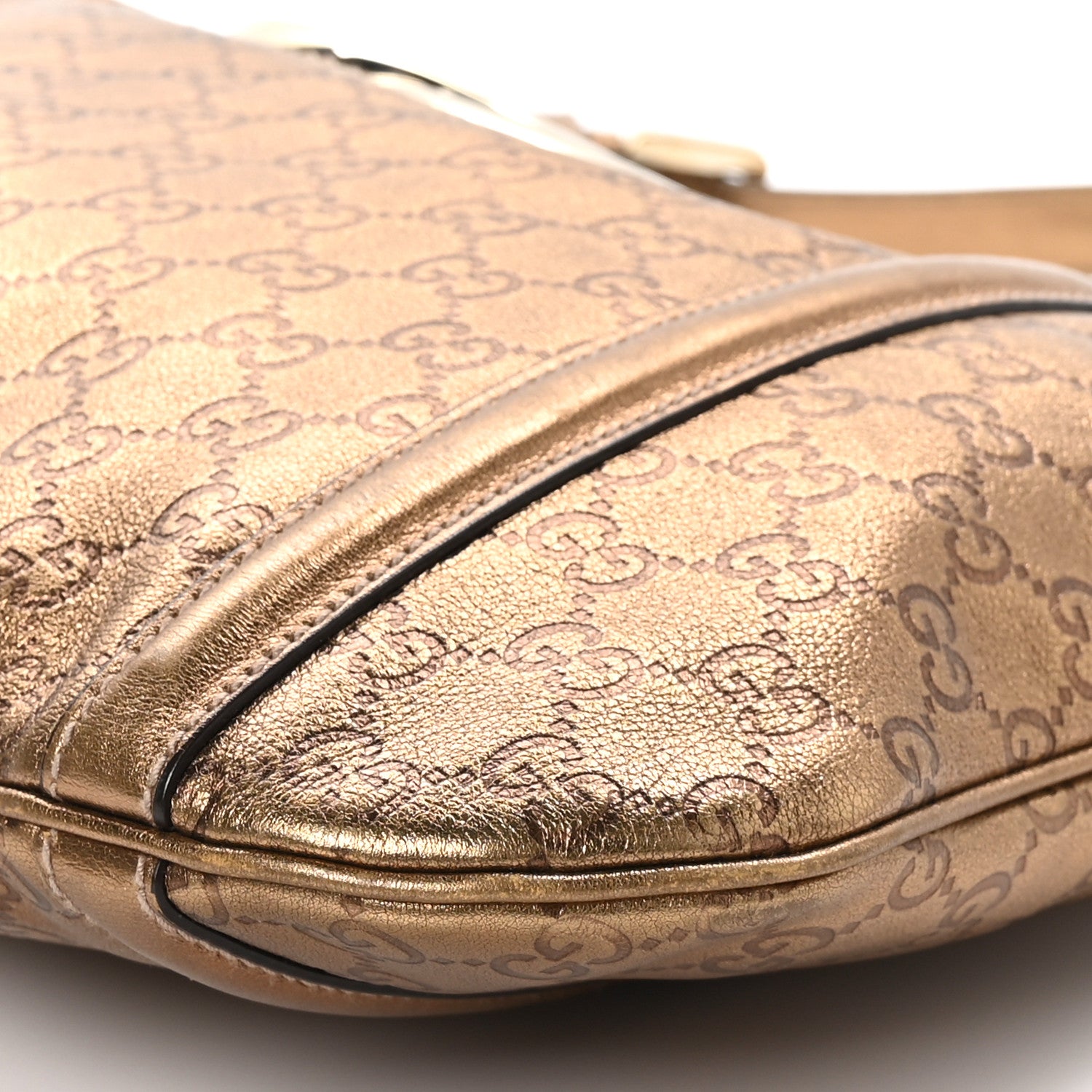 Gucci Metallic Guccissima Medium Britt Tote Gold 11 of 12