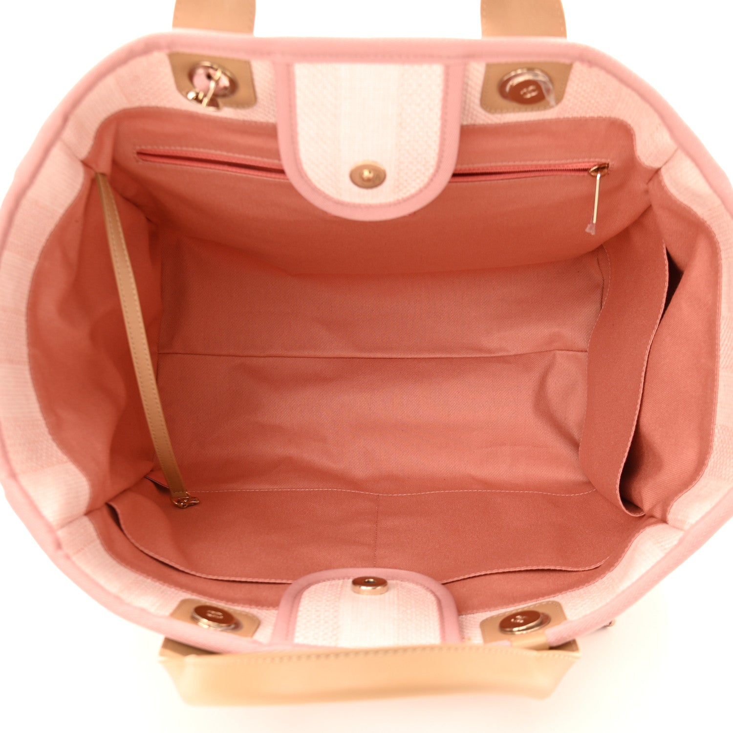 Chanel Mixed Fibers Calfskin Striped Medium Deauville Tote Light Pink 5 of 13