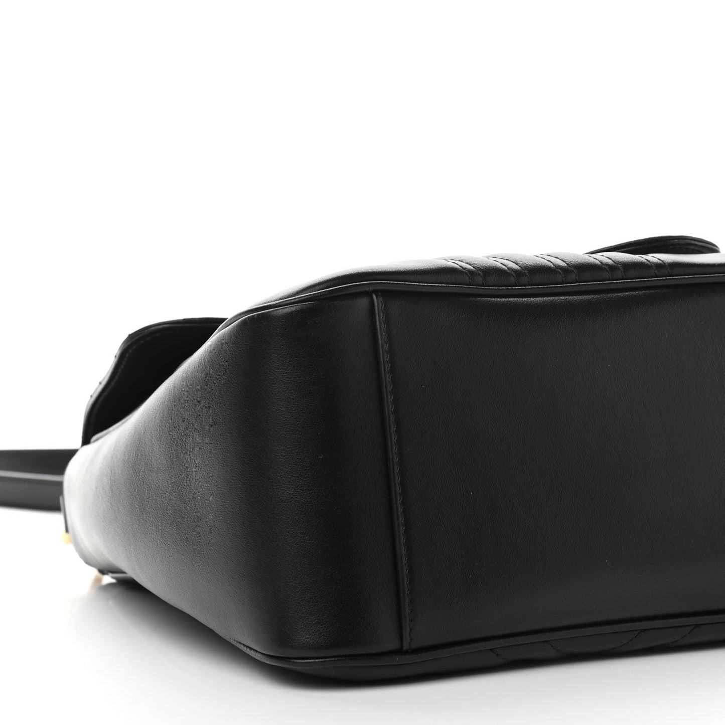 Calfskin Matelasse Medium GG Marmont Top Handle Shoulder Bag Black