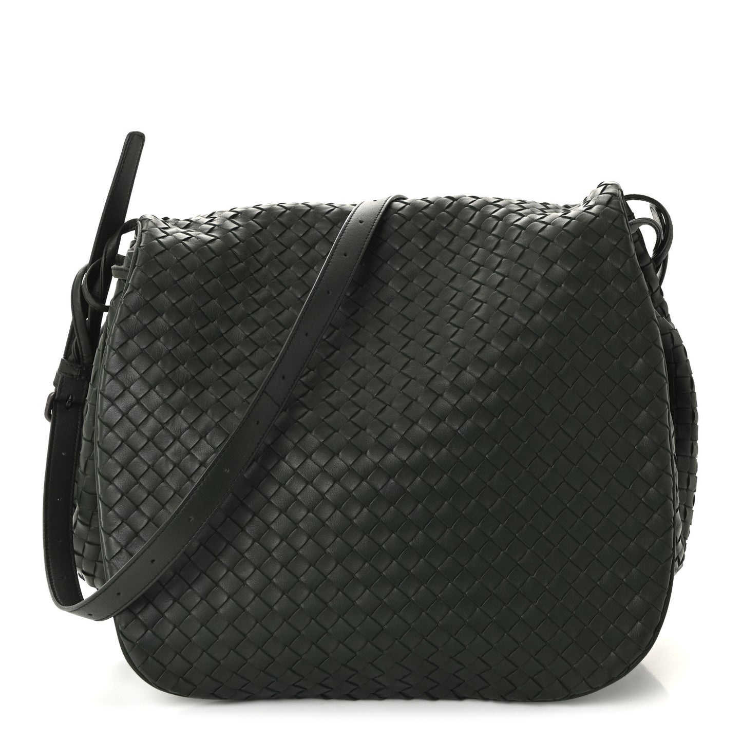 Nappa Intrecciato Messenger Bag Green
