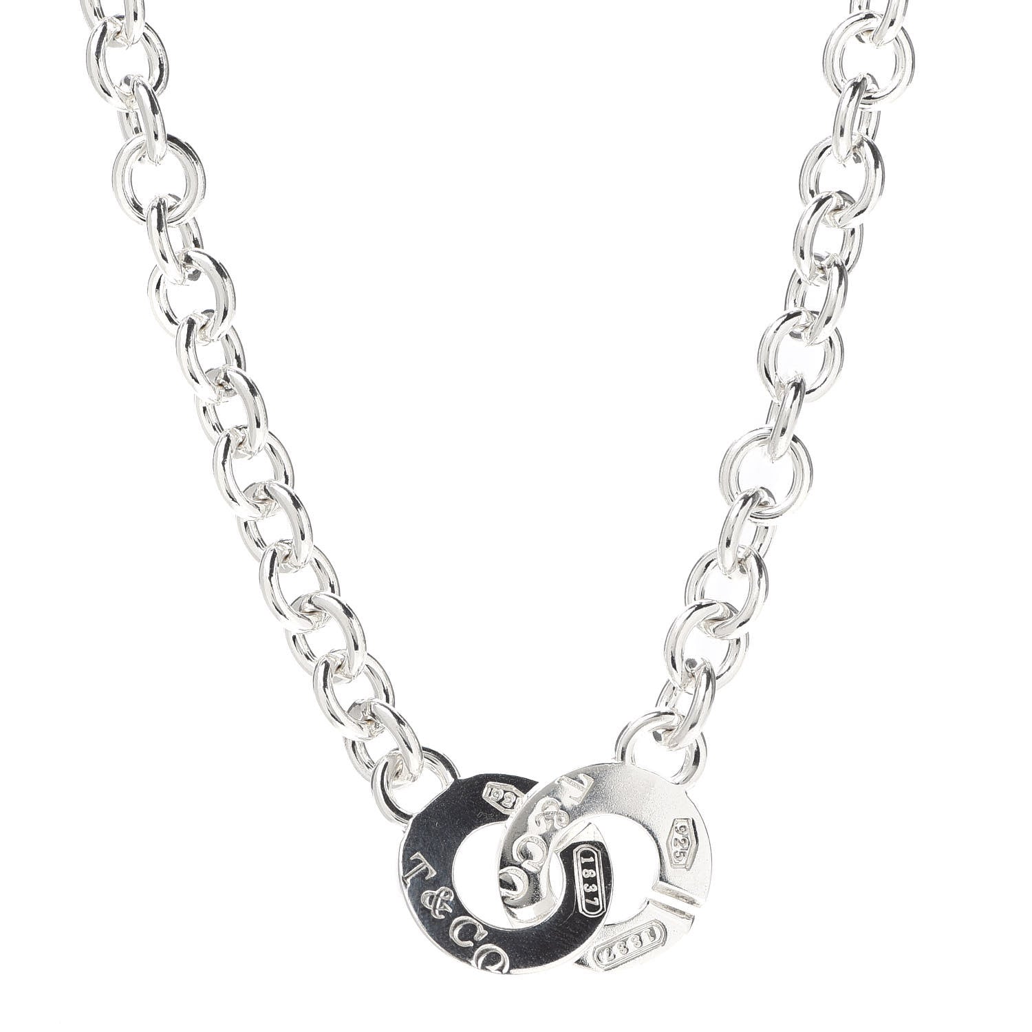 Tiffany Sterling Silver 1837 Circle Clasp Necklace 1 of 4