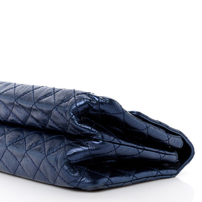 Chanel Metallic Aged Calfskin Quilted Accordion Reissue 2.55 Flap Blue 11 of 14
