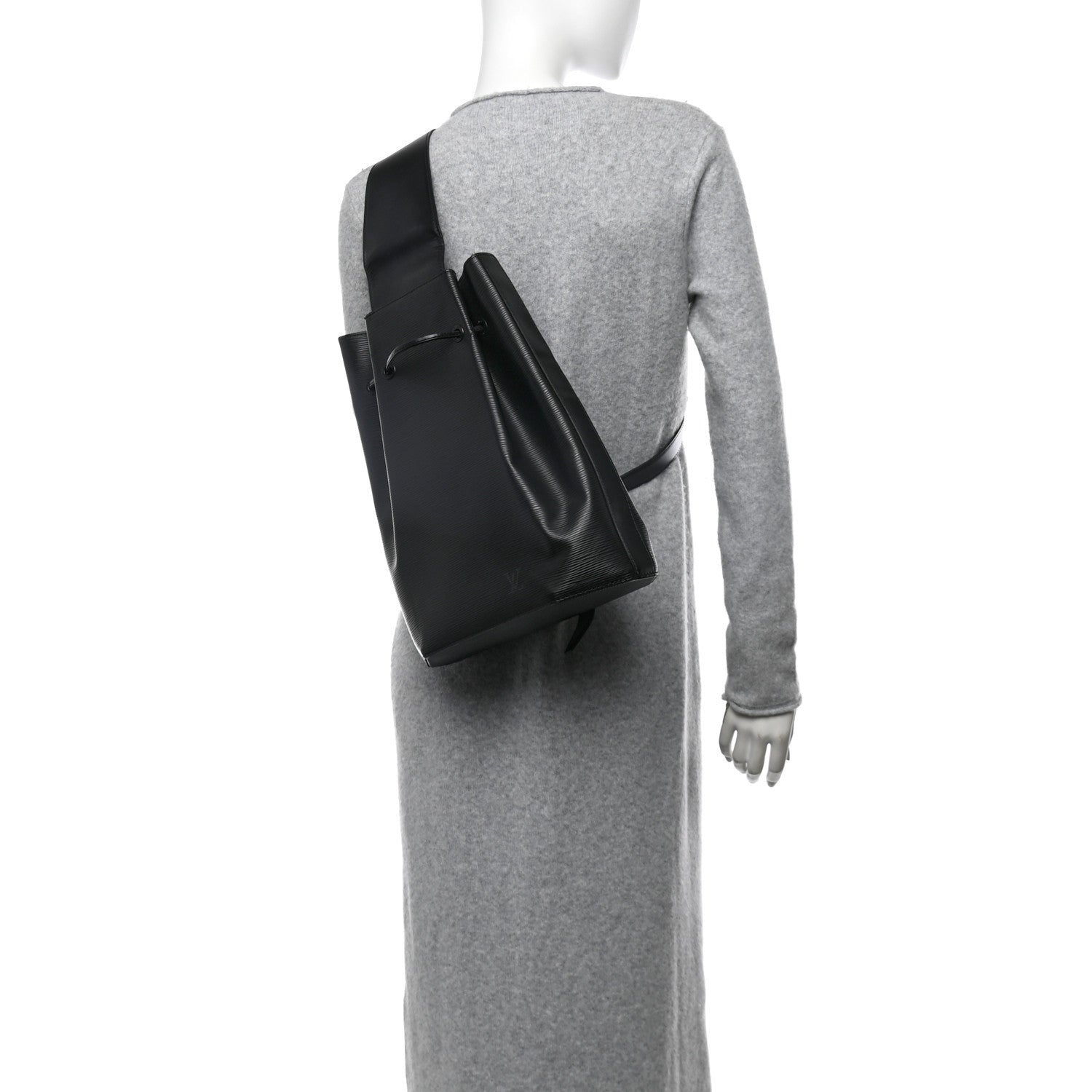 Louis Vuitton Epi Sac a Dos Drawstring Bag Black 2 of 12