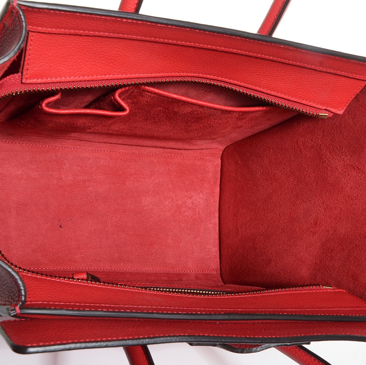 Drummed Calfskin Micro Luggage Coquelicot