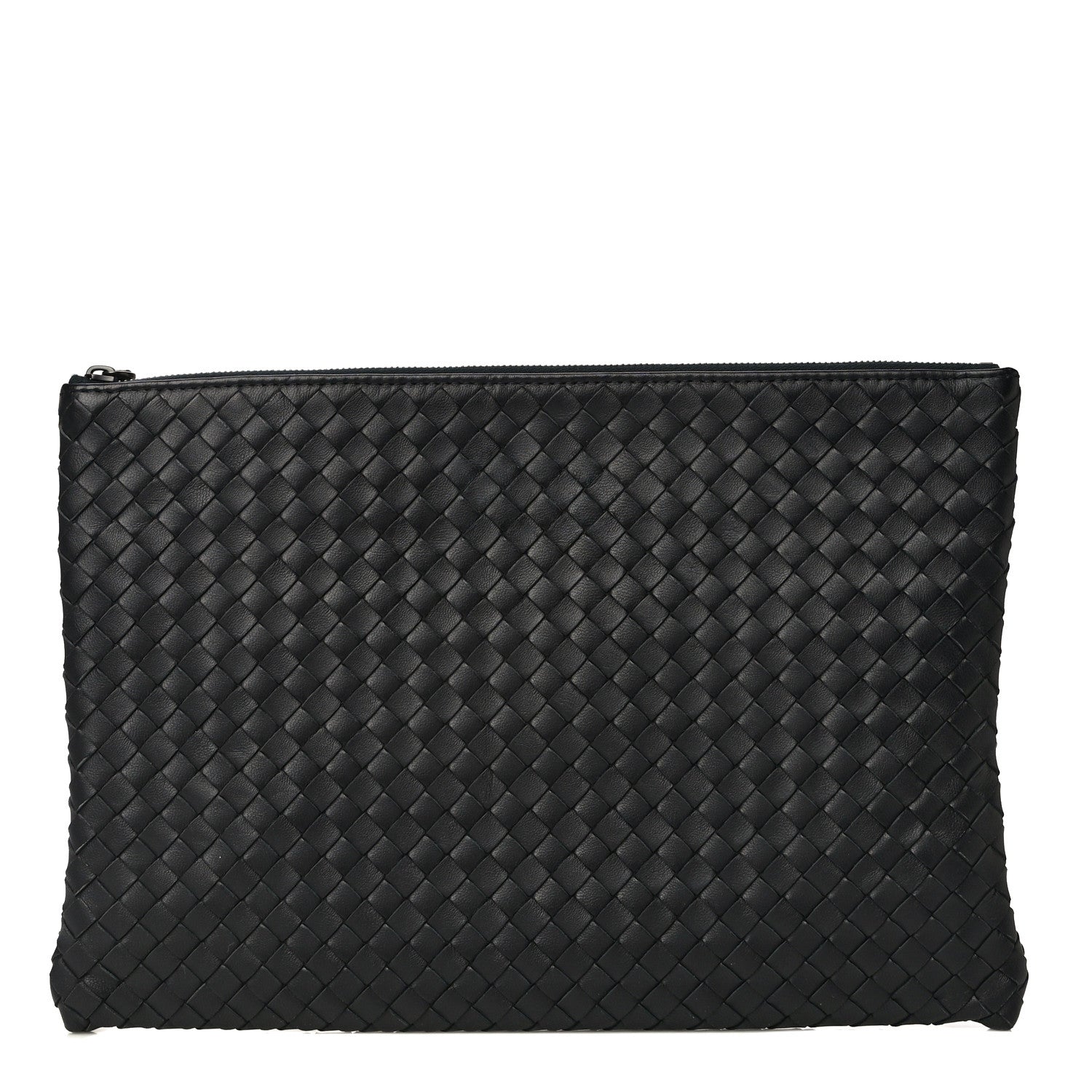 Bottega Veneta Nappa Intrecciato Large Flat Zip Biletto Pouch Black 1 of 13
