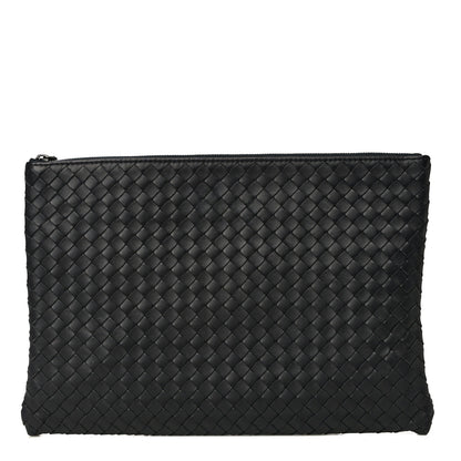 Bottega Veneta Nappa Intrecciato Large Flat Zip Biletto Pouch Black 1 of 13
