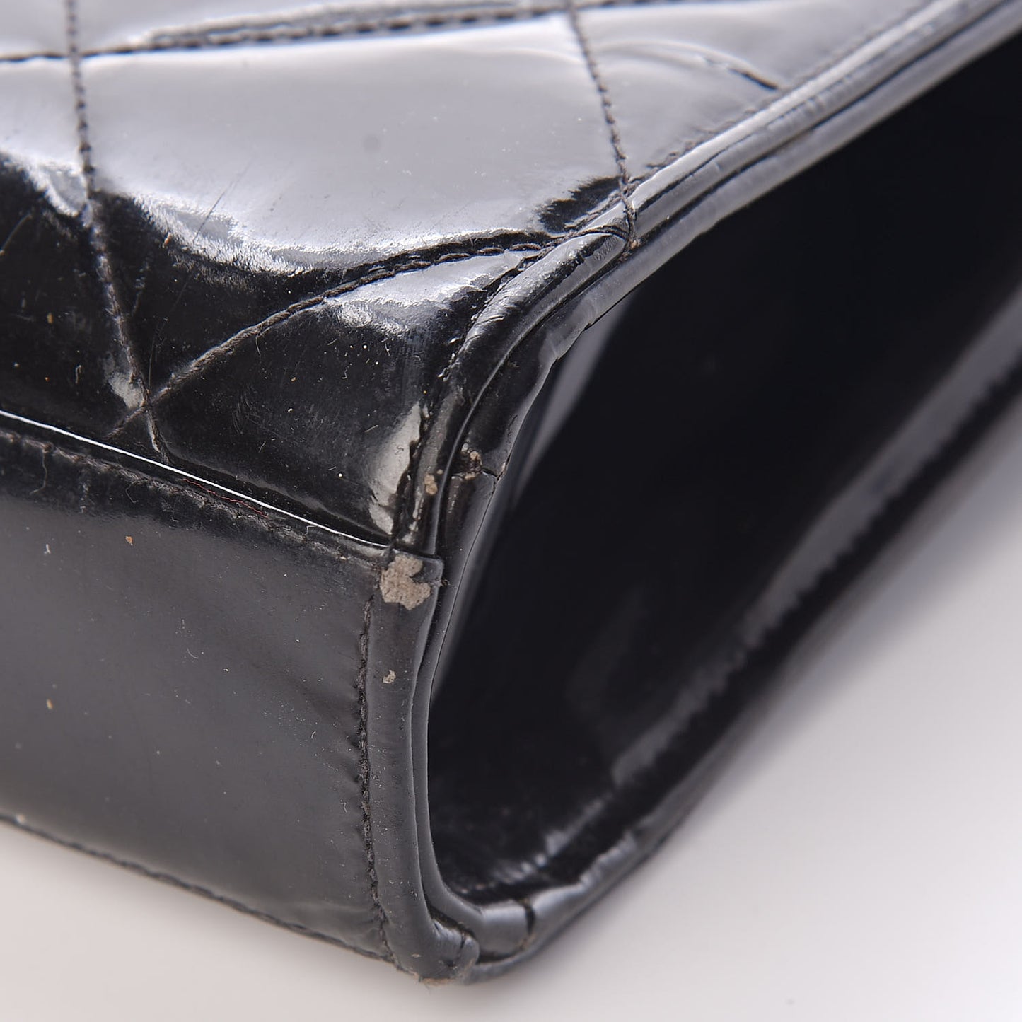 Patent Quilted Briefcase Laptop Bag Black