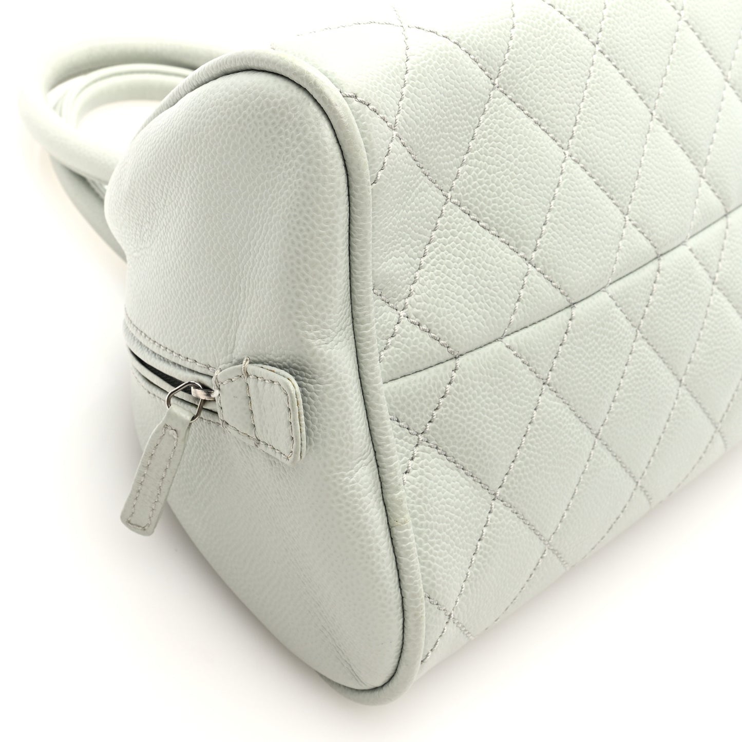Caviar Quilted Small Bowler Grey