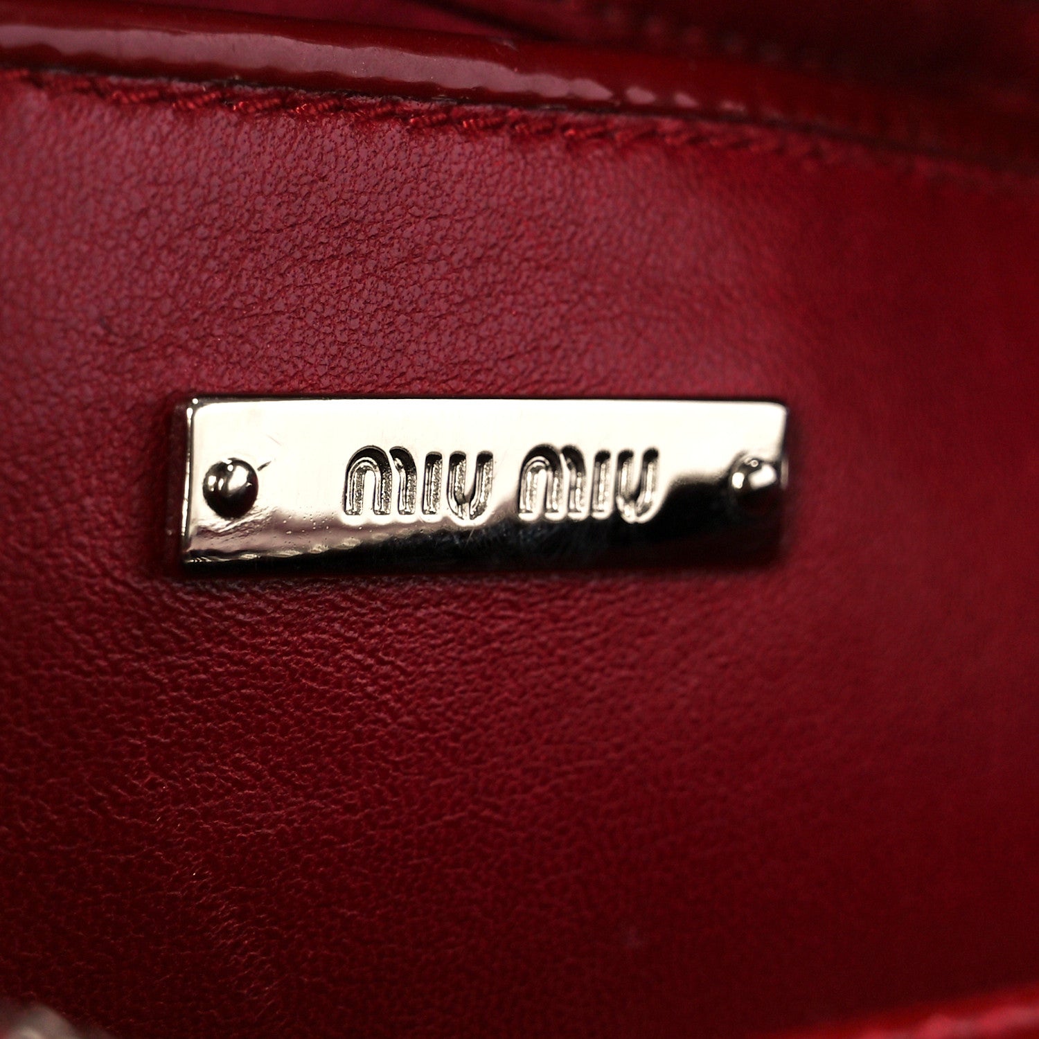 Miu Miu Vernice Nappa Shoulder Bag Cherry 6 of 10