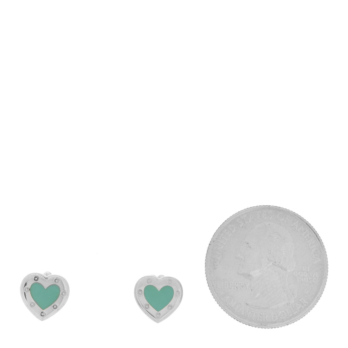 Sterling Silver Enamel Mini Return to Tiffany Love Heart Earrings Blue