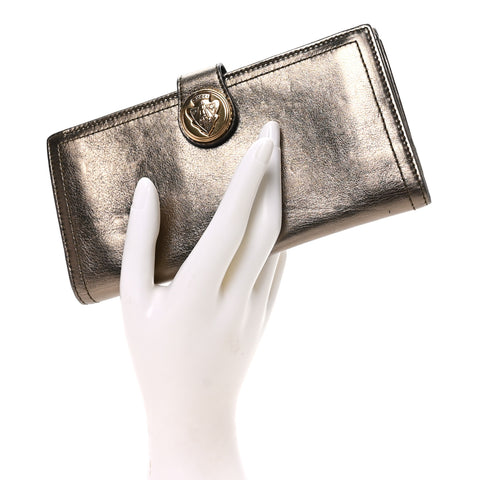 Metallic Calfskin Hysteria Continental Wallet Gold