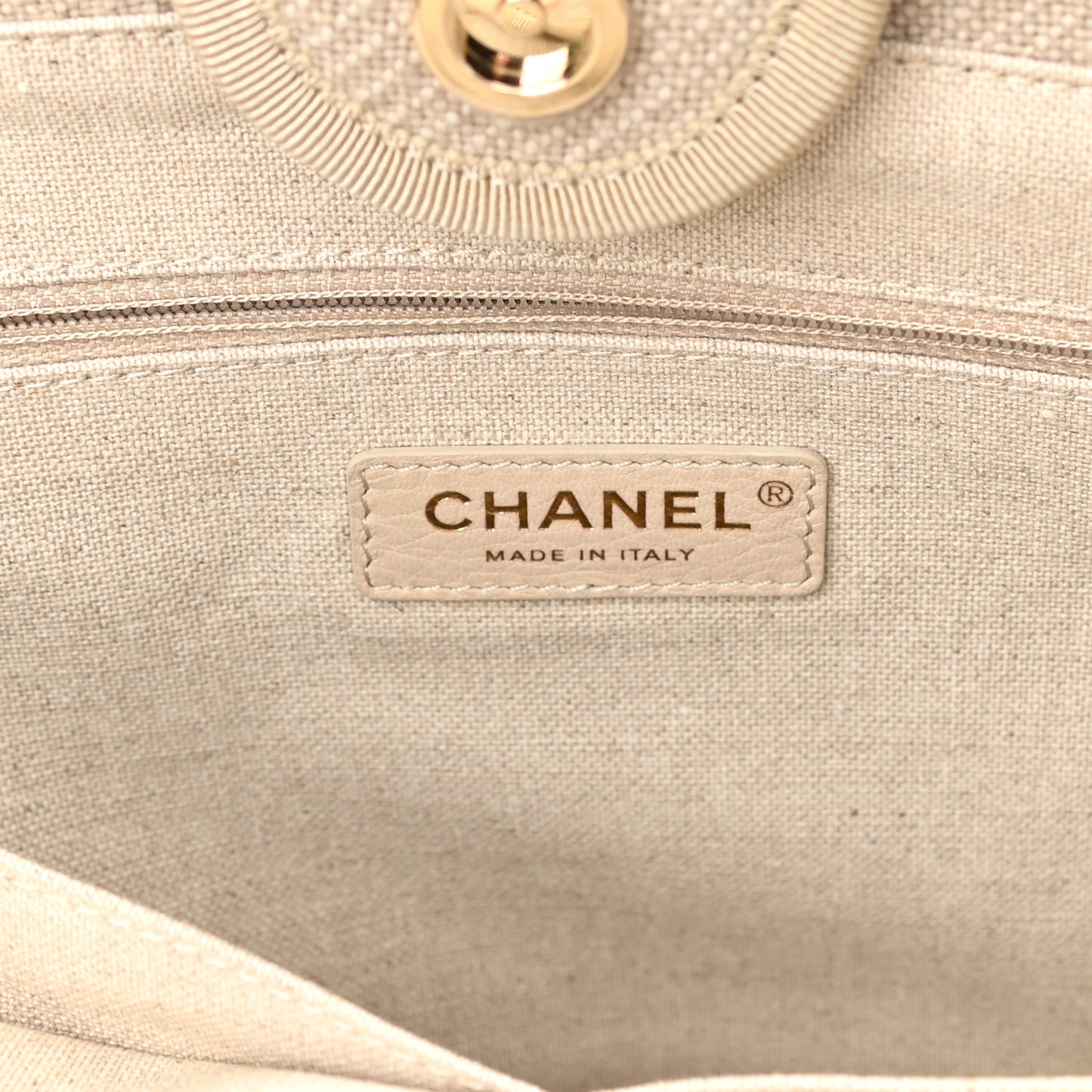 Mixed Fibers Small Deauville Tote Beige Black