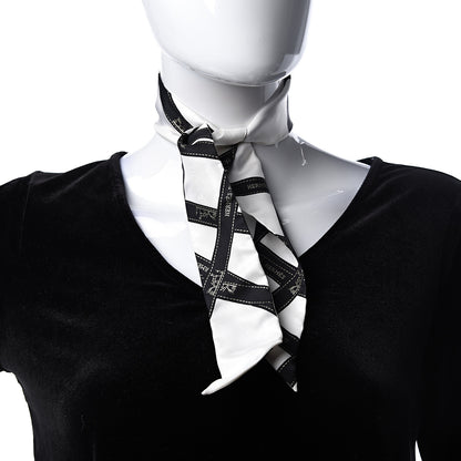 Hermes Silk Bolduc Twilly White Black 2 of 6