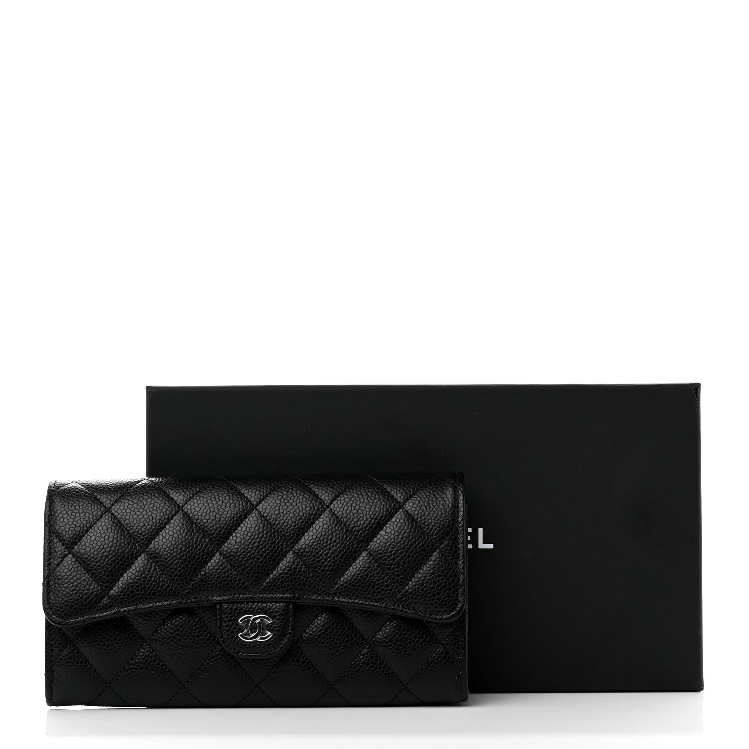 Chanel Caviar Quilted Large Gusset Flap Wallet Black 10 of 10