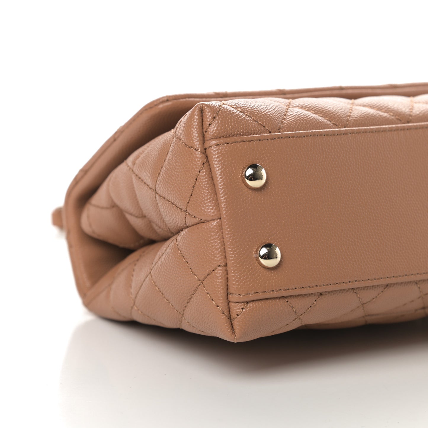 Caviar Quilted Mini Coco Handle Flap Brown