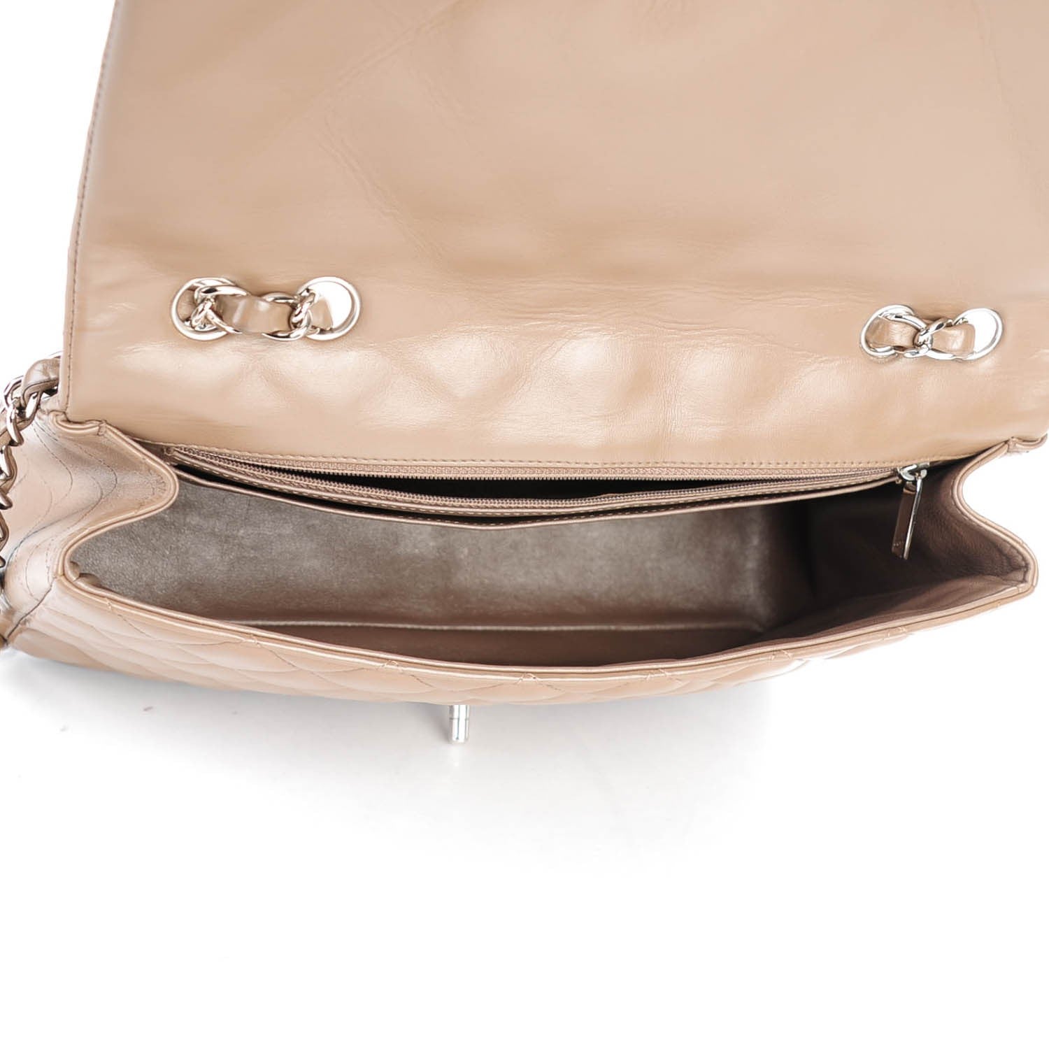 Chanel Lambskin Quilted Jumbo Single Flap Dark Beige 5 of 7