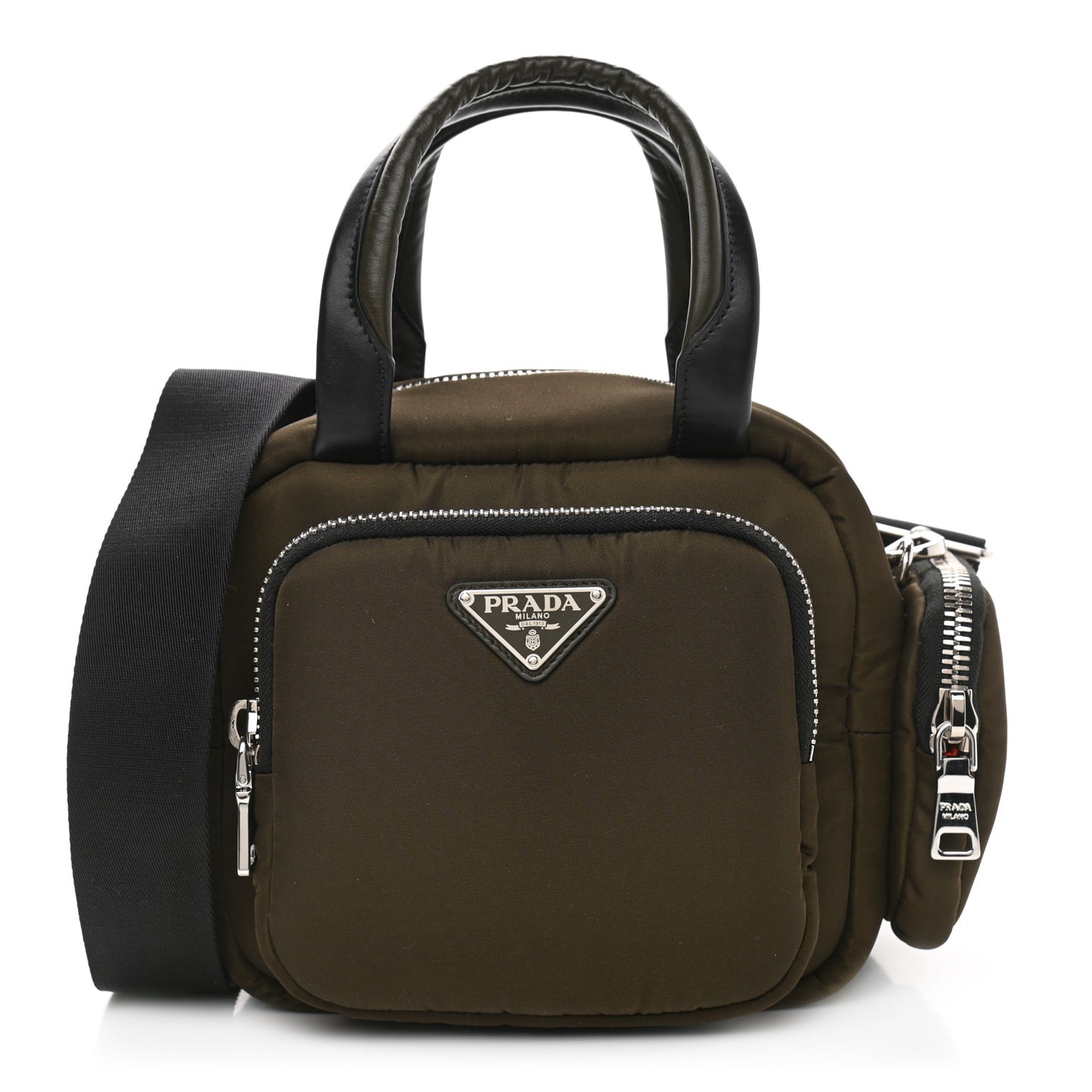 Tessuto Nylon Pocket Top Handle Cargo Bag Mimetico Black