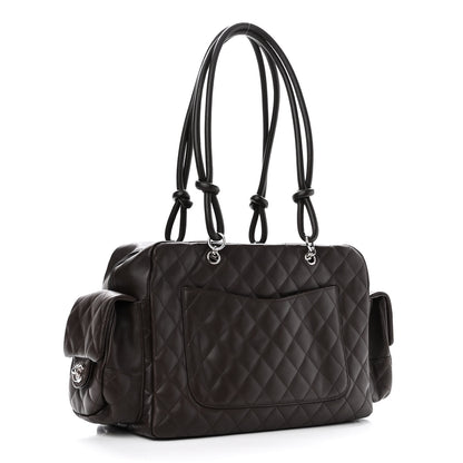 Chanel Calfskin Quilted Large Cambon Multipocket Reporter Brown Beige 3 of 10